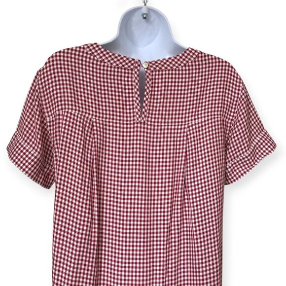 Madewell Filmscore Gingham Short Sleeve Dress, Size XXS, Red - Picture 7 of 14